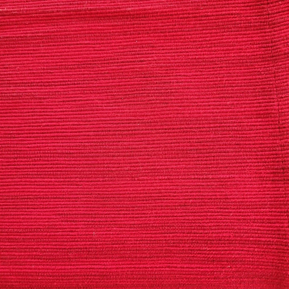 Crate & Barrel Ruby Red Grasscloth Table Runner 14x90 100% Cotton Classic